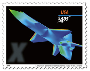 X-Plane US postage stamp Priority Mail