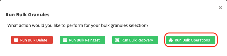 Selecting the Bulk Operations Button