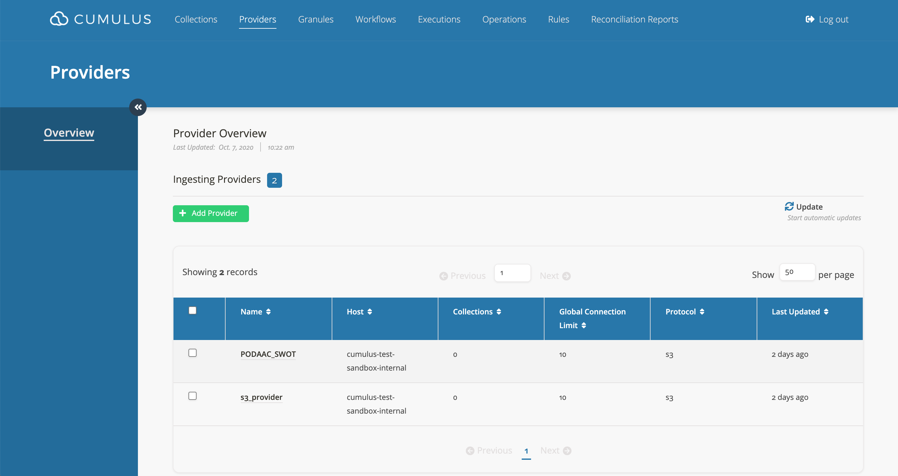 Screenshot of Create Provider form