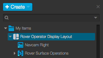 A screen shot showing the Open MCT object tree